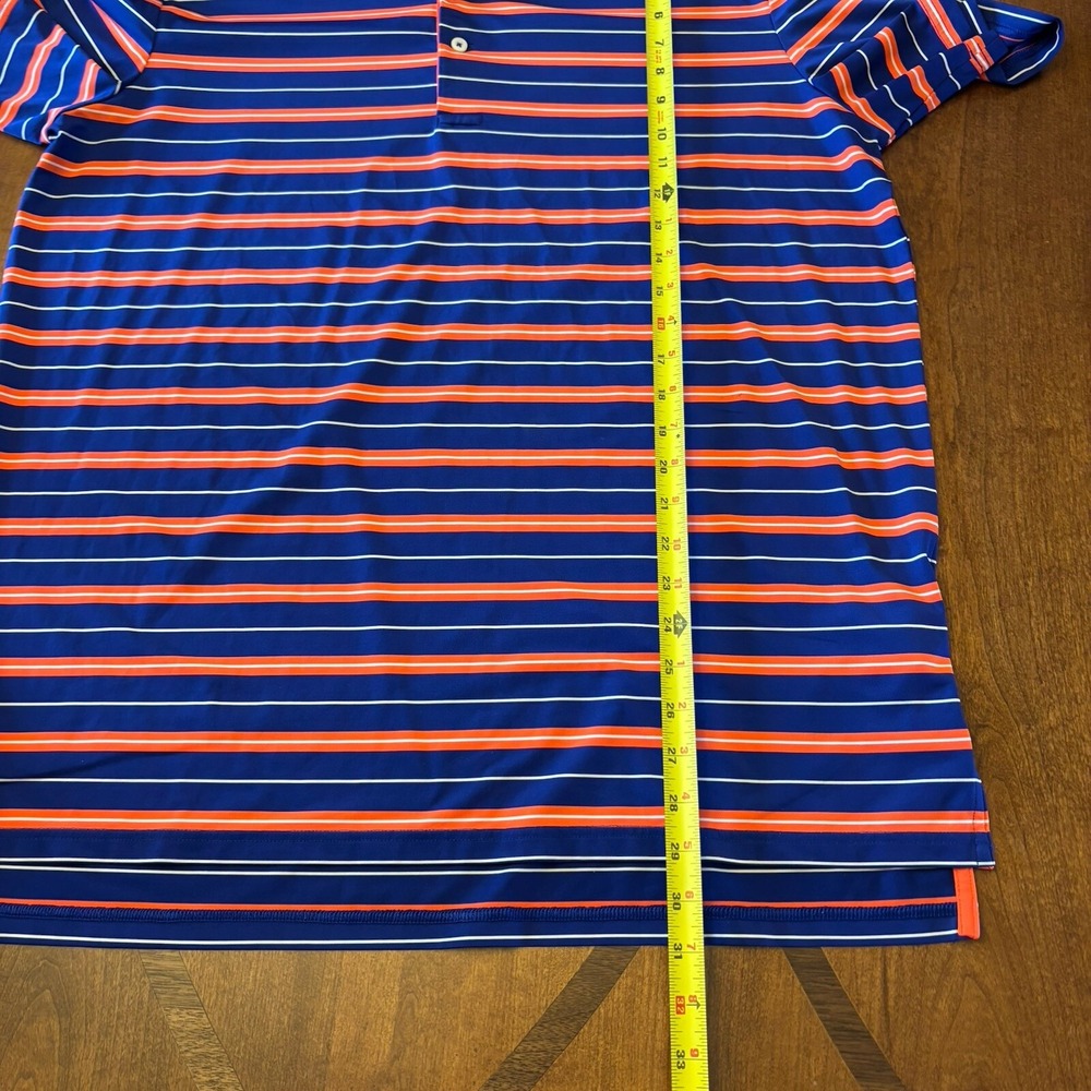 RLX Ralph Lauren Shirt Mens Large Blue OrangeStripe Performance Polo Golf Casual - Picture 13 of 13